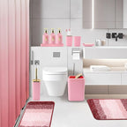 32PCS Bathroom Set Bathroom Sets with Shower Curtain and Rugs Pink Bathroom Accessories,Shower Curtain Set,Bathroom Rug Set with Bathroom Trash Can