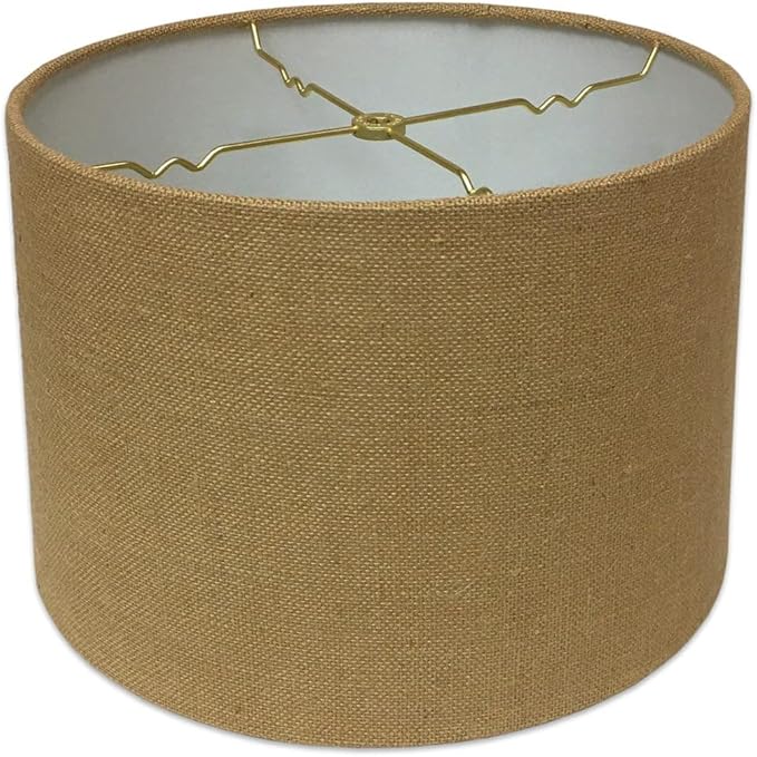 Royal Designs, Inc. HB-610-12BL Shallow Drum Hardback Lamp Shade, 11 x 12 x 8.5, Burlap