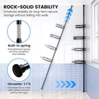Corner Shower Caddy Tension Pole: 4tier Adjustable Rustproof Bathroom Organizer Shelves - Bathtub Shampoo Rack 43.5-120 inch