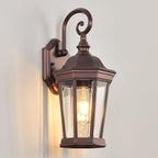 Outdoor Wall Lantern, Exterior Waterproof Outdoor Wall Light Fixtures, Brown Aluminum Porch Sconces with E26 Sockets & Clear Glass
