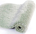 Walensee Bath Rug - Non Slip, Soft Microfiber Shaggy Bath Mat (20 x 32, Pale Green) Water Absorbent, Machine Washable, Thick Plush Shower Mat