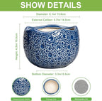 Orchid Pot - 6 Inch Ceramic Plant Pot for Indoor Outdoor, Round Unique Planters with Drainage Hole, Modern Round Decorative Flower Pots, Home Decor, Gifts for Plant Lovers, Blue