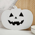 Halloween Marble Pumpkin Cheese Board Charcuterie Cutting Tray Marble Serving Decorative for Decoration Charcuterie Kitchen(White)