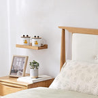 Floating Shelves Wall Mounted, 12 Inch Solid Oak Wood Shelf for Decor and Storage, Picture Ledge for Bedroom Bathroom Living Room Kitchen, Natural Color, 12 * 4 * 1.5, Set of 2