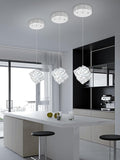 1-Light Modern Chrome Pendant Light Fixtures for Kitchen Island Small Hanging Crystal Chandelier for Bedroom Entryway Living Room Foyer Hallway LED Dimmable Chandeliers for Dining Room