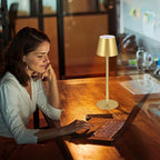 2 Pack Cordless Table Lamp, 5000mAh Portable Rechargeable LED Desk Lamp (Gold)