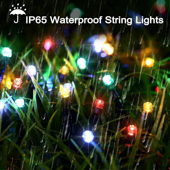 Flacchi 2 Pack Solar String Lights Each 72ft 200 LED 8 Modes Outdoor String Lights Waterproof Solar Fairy Lights for Garden, Patio, Fence, Balcony, Outdoors,Holiday Decoration