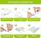 Drink Organizer for Fridge,Self Pushing Fridge Drink Organizer,Automatic Drink Dispenser for Fridge-Holds up to 30 Cans