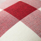 MIULEE Pack of 2 Christmas Farmhouse Checkers Buffalo Plaids Polyester Linen Soft Solid White and Red Decorative Porch Throw Pillow Covers Home Decor Cushion Case for Sofa Bedroom 16 x 16 Inch