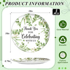 3Pcs Thank You Melamine Serving Tray 10 Inch Round Serving Platters Thank You for Celebrating with Us Food Tray for Wedding Birthday Baby Shower Party Favor Supplies