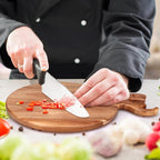 Large Round Christmas Charcuterie Boards Gifts Acacia Wood Cutting Board with Handle Decorative Wooden Xmas Cheese Board Christmas Food Platters Holiday Kitchen Decor Gifts Festive Xmas Serving Tray