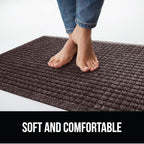 GORILLA GRIP Front Door Mat, 35x23, Indoor Outdoor Ultra Absorbent HydroAbsorb Doormat, Absorbs Up to 5.7 Cups of Water, Stain and Fade Resistant, Rubber Backing Doormats, Captures Dirt, Coffee