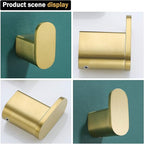 RANDOM Brushed Gold Towel Hook - SUS304 Stainless Steel Gold Hooks for Wall - Bathroom Wall Mounted Hand Towel Holder Robe Hook Coat Hook (2 Packs).96026-8BG