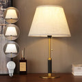 21" Bedside Lamps for Bedroom Living Room Modern Table Lamp Nightstand Lamp for End Tables 3-Color Temperatures Pull Chain Switch Wood Fabric for Home/Office/Desk Decor (Light Brown+Brass)