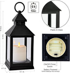 Vintage Lantern Decorative LED Flickering Flameless Candle with Timer, Battery Powered LED Decorative Hanging Lanterns for Indoor Outdoor Garden Yard Home Decor(1 Pack)
