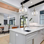 Pendant Lights Kitchen Island: Brushed Nickel Light Fixture Farmhouse with Clear Glass - 10 Inch Mid Century Globe Kitchen Lighting Fixtures Ceiling for Hallway