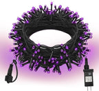 Extra Long 132FT Halloween Mini Lights, 400 LED Black Wire Fairy Starry String Lights Plug in, Timer & Memory & 8 Modes, for Indoor Outdoor Xmas Tree Wedding Party Decoration,Purple