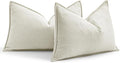 MIULEE Pack of 2 Christmas Cream White Decorative Lumbar Pillow Covers 12x20 Inch Soft Chenille Luxurious Couch Throw Pillows Farmhouse Cushion Covers with Elegant Design for Sofa Bed Home Decor
