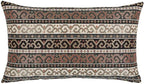 Throw Pillow Covers Khaki and Black - 12 x 20 Inches Decorative Kilim Lumbar Pillows, Boho Room Decor for Couch, Bohemian Outdoor Case for Farmhouse, Ethnic Shams, Aztec Tapestry