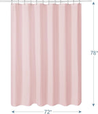 AmazerBath Waffle Shower Curtain, Blush Pink Fabric Long With Waffle Weave, Heavy Duty Hotel Quality for Bathroom, 72 x 78 Inches