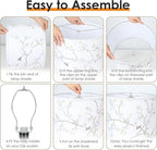 Lamp Shades Set of 2, Drum Lampshades 13" Top x 13" Bottom x 10" High with Spider Fitter, Large Replacement Lamp Shades for Table Lamps, Floor Lamps, Easy Assembly Required (2, Print - B)
