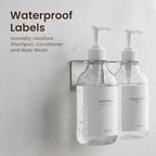 MaisoNovo Shampoo and Conditioner Dispenser - Shower Soap Dispenser Wall Mounted - 16.9 fl oz Set of 2 Clear Plastic Bottles White Pump - Shampoo Dispenser, Shower Dispenser 2 Chamber No Drill