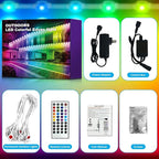 XINKAITE 150FT Permanent Outdoor Lights with 75 LEDs - Smart RGB+IC with 16 Million DIY Colors, IP67 Waterproof, App & Remote Control, Hundreds of Dynamic & Scene Modes for Holidays, Christmas & Home