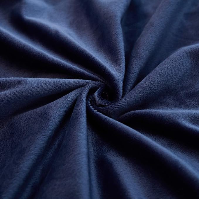 JAUXIO Diamond Pinch Pleated Crystal Velvet Pillowcases 2 Pack Solid Pintuck Throw Cushion Cover for Home Decor Hidden Zipper Closure (Navy, Standard)