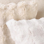 MADIZZ Pack of 2 Thick Plush Wool Throw Pillow Covers 26x26 Inch Cream Soft Neutral Decorative Throw Pillows Accent Boho Cushion Covers for Couch Sofa Bedroom Pillow Shell