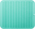 Silicone Dish Drying Mat for Multiple Usage,Easy clean,Eco-friendly,Heat-resistant Silicone Mat for Kitchen Counter or Sink,Refrigerator or Drawer Liner Mint XL 18 inches x 16 inches