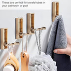 Foldable Coat Hooks 2 Pack,Heavy Duty Wall Hooks for Hanging Coats Towels Backpacks Bags Brushed Gold Towel Hooks for a Functional Home (Gold, 2)