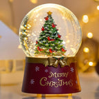 Christmas Snow Globe Lantern Water Glittering Christmas Tree Crown with Music & Timer, USB Lined/Battery Operated Lighted Water Lantern for Christmas Festival Decoration Gifts