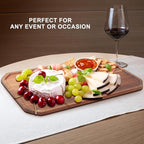 2 Pcs Large Wooden Serving Trays Fruit Platters Acacia Wood Charcuterie Boards for Food Tray Cheese Serving Board Rectangular Plates Meat Charcuterie Platter Decorative Vegetable Tray