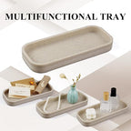 6-Piece Bathroom Accessories Set, Bathroom Accessory Set with Soap Dispenser, Toothbrush Holder Set, Vanity Tray, Tumbler & 2 Cotton Swab Jars, Modern Stylish Bathroom Organizer(Beige)