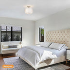 Semi Flush Mount Ceiling Light Fixture,Bedroom Ceiling Lights,12.6'' Light Fixtures Ceiling Mount,Drum Light Fixture,3-Light Modern Close to Ceiling Lamps for Living Room Dining Room Kitchen Entryway