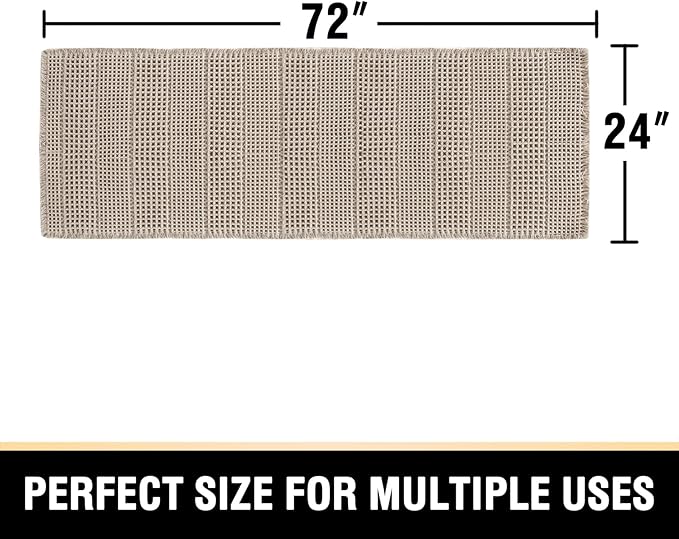 H.VERSAILTEX Upgraded Waffle Runner Rug Super Absorbent Bathroom Mats Non Slip Bath Rugs for Bathroom Floor Machine Washable Dry Fast Bathroom Rugs for Beside Tub, 24" x 72", Irish Cream