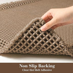 RESARE Waffle Bath Mat for Bathroom, Super Absorbent Bathroom Rugs Non Slip Machine Washable, Ultra Soft Quick Dry Boho Bath Rugs with Tassels for Floor, Upgraded Bordered Design, 18"x30" Brown