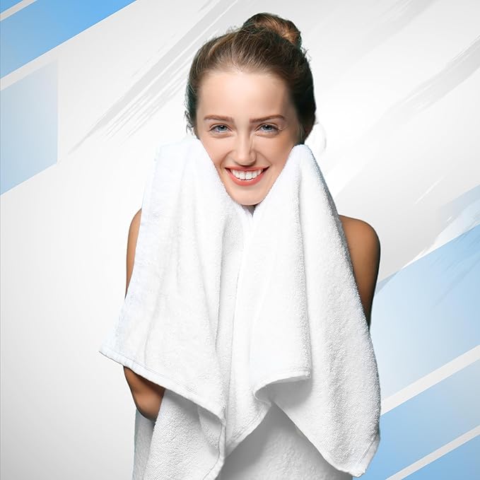 Infinitee Xclusives Luxury 100% Cotton Towel Set – 8 Piece Bathroom Towel Set (2 Bath Towels, 2 Hand Towels, 4 Washcloths) – Soft & Absorbent Towels for Bathroom (Cosmic Sand)