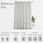 KGORGE Semi Sheer Shower Curtain for Bathroom - Linen Blend Fabric Lightweight Waterproof Privacy Assured Button Hole Shower Curtains for Bathtub, Grey, 54 x 78 inches Long, Hooks Included