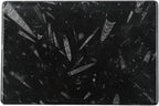 Natural Moroccan Fossil Stone Tray - Black Marble Decorative Serving Board for Charcuterie, Cheese, Pastry - Jewelry, Candles, Perfume, Trinket Plate, Kitchen & Home Decor Centerpiece 12"x 8"