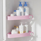 Sotfamily Shower Caddy Corner, 2 Pack Adhesive Corner Shower Shelves for Bathroom Organizers and Storage, Rust Free Plastic Rack for Bathroom Accessories & Decor, Pink