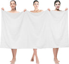 American Soft Linen 35x70 Jumbo Large Bath Towels, 600 GSM 100% Cotton Turkish Bath Sheet, Oversized Luxury Bath Towels for Bathroom Beach and Pool, White