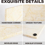 Natural Marble Cutting Boards for Kitchen - 12" x 8" Multi-Purpose Pastry Marble Tray Cheese Board Marble Slab for Counter, Bathroom Perfume Tray Jewelry Candle Plate (Yellow)