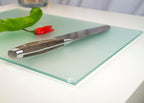 Glass Cutting Board 16"x12": Tempered Glass Kitchen Counter Protector - Durable- Scratch-Resistant, Heat-Proof - Design 6 - Woven Textured Design