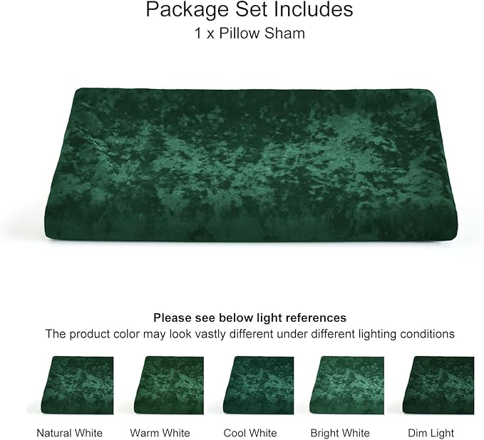 PHF Truly Velvet Zippered Body Pillowcase, No Insert, 1 Pack Ultra Soft Breathable Pillow Sham Cover with Zipper, 20"X 54" Long Luxury Cozy Warm Fuzzy Flannel, Emerald Green