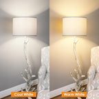 Lamp Shades Set of 2, Drum Lampshades 13" Top x 13" Bottom x 10" High with Spider Fitter, Large Replacement Lamp Shades for Table Lamps, Floor Lamps, Easy Assembly Required (2, White)