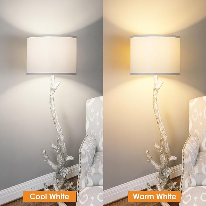 Lamp Shades Set of 2, Drum Lampshades 13" Top x 13" Bottom x 10" High with Spider Fitter, Large Replacement Lamp Shades for Table Lamps, Floor Lamps, Easy Assembly Required (2, White)