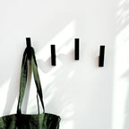 Wood Wall Hooks - Set of 4 - Solid Black Walnut Wood Coat Hooks for Hanging Hat, Purse, Backpack, Bag, Jacket - Modern Farmhouse Decor for Wall and Practical Entryway Hooks (Walnut)