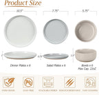 LIANYU Dinnerware Set for 6, 18PCS Dining Plates and Bowls Dishes for Kitchen Dining, Ceramic Dinner Set, Scratch Resistant & Dishwasher Safe, Assorted Colors