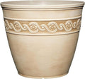Classic Home and Garden Corinthian Resin Planter Pot - Outdoor & Indoor Plant Pot - Round Planter for Plants & Flowers (8" Desert Tan, Pack of 1)